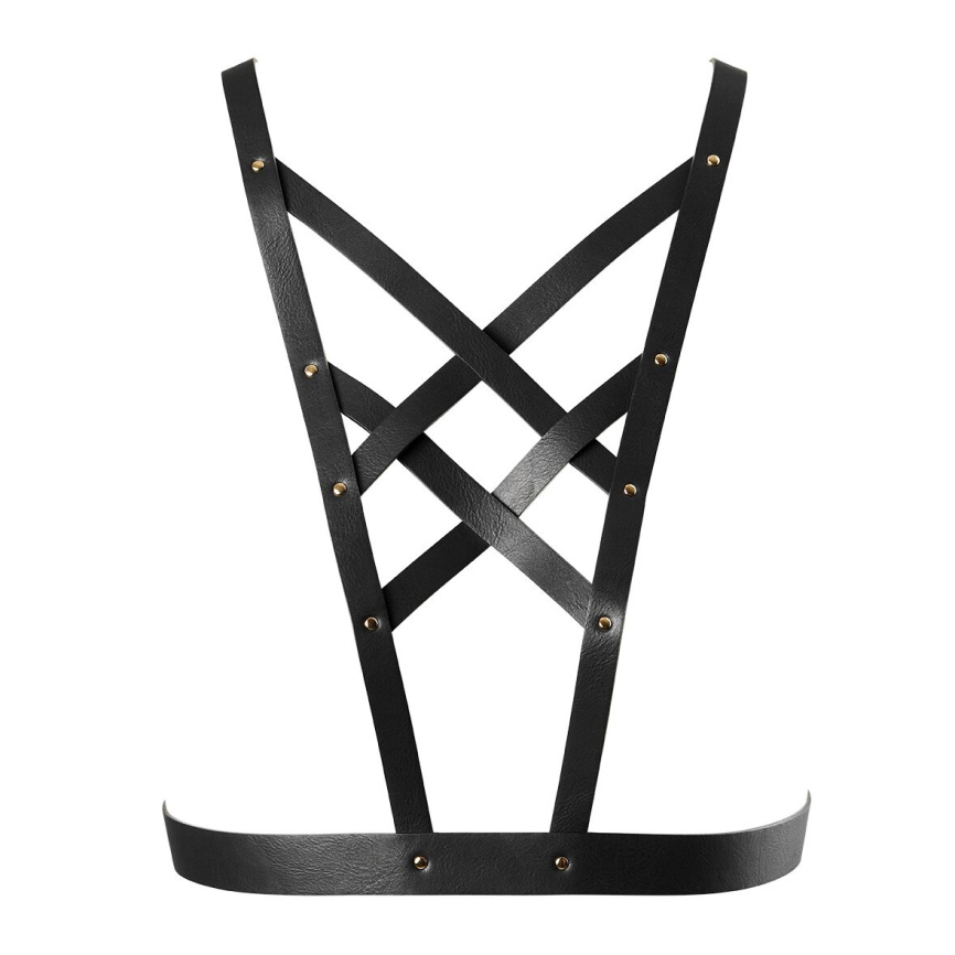 Портупея з екошкіри Bijoux Indiscrets Maze – Cross Cleavage Harness Black фото 1