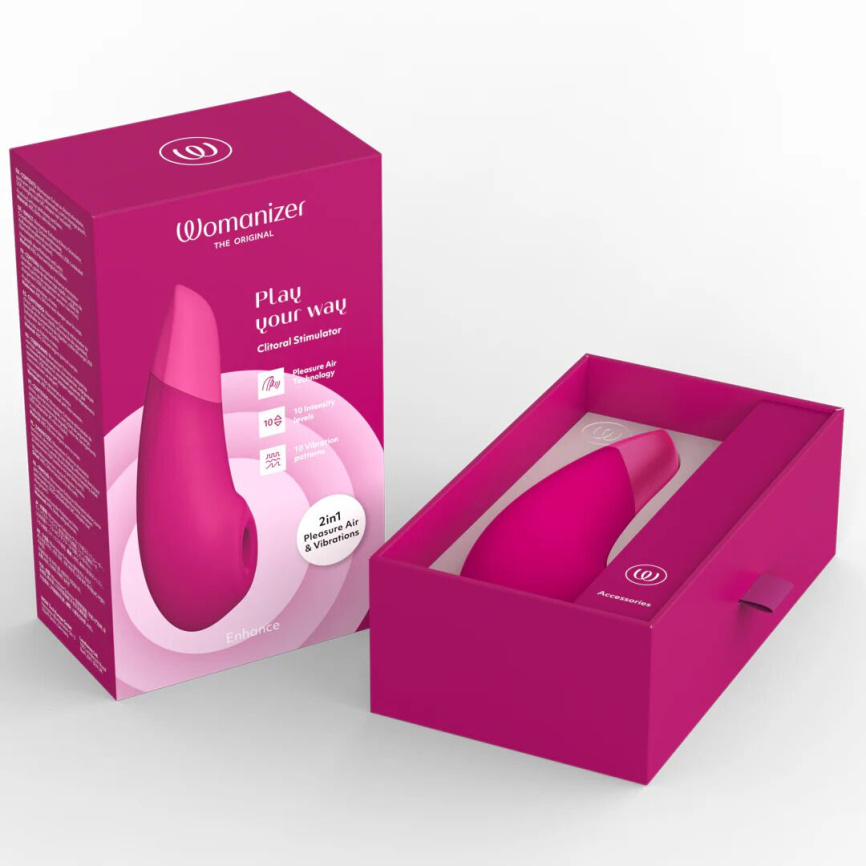 Вакуумний кліторальний стимулятор Womanizer Enhance Pink фото 9