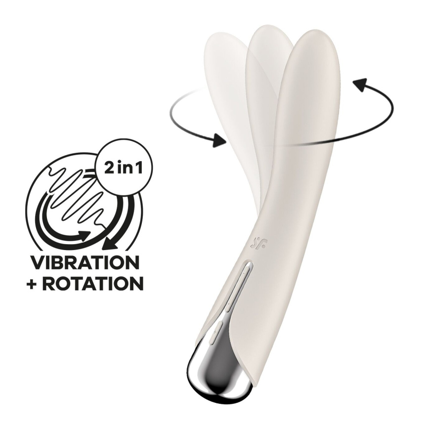 Вібратор точки G з обертанням Satisfyer Spinning Vibe 1 Beige, 2 мотори фото 1