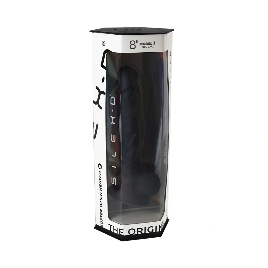 Фаллоимитатор SilexD Vetus Black (MODEL 1 size 8in), двухслойный, силикон+Silexpan, диаметр 4,2см фото 10