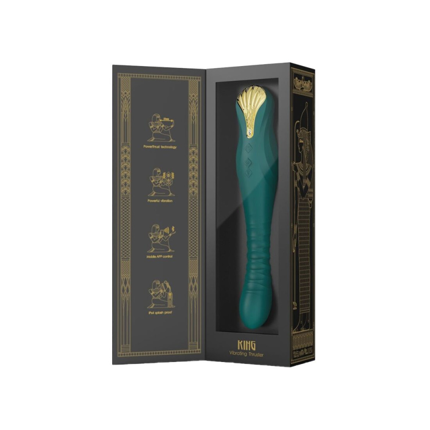 Смартвібратор-пульсатор Zalo — King Turquoise Green, кристал Swarovski фото 11