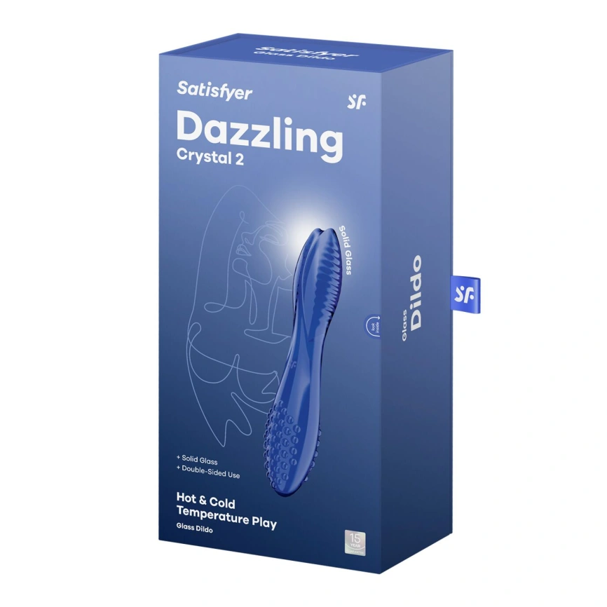 Двусторонний стеклянный дилдо Satisfyer Dazzling Crystal 2 Blue фото 5