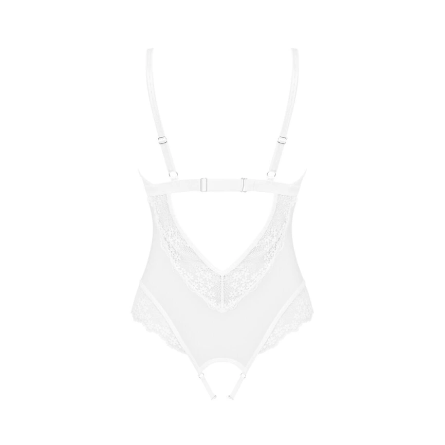 Эротическое полупрозрачное боди Obsessive Heavenlly crotchless teddy XL/2XL, с доступом фото 9