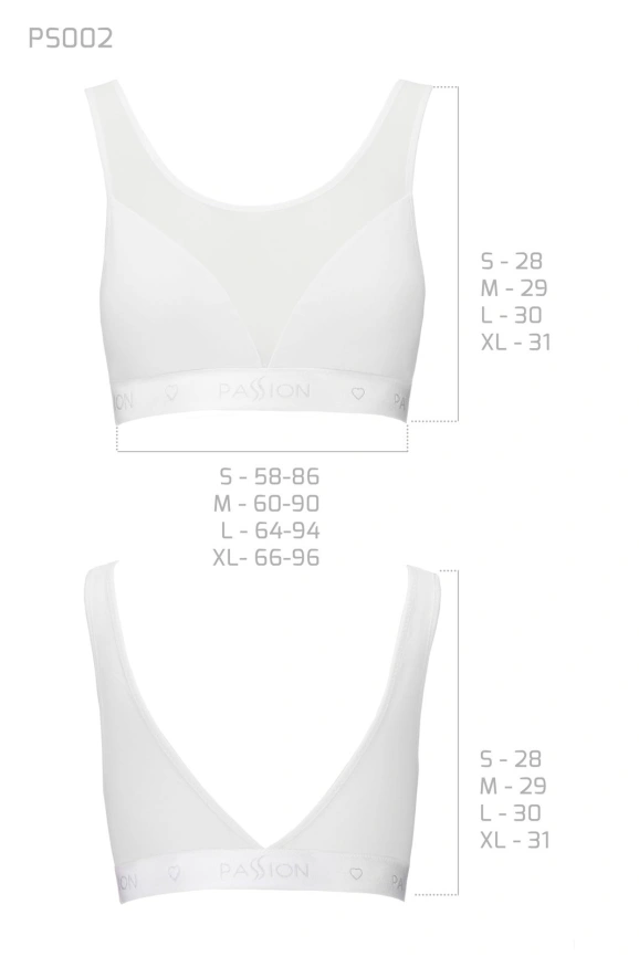 Топ с прозрачной вставкой Passion PS002 TOP L, white фото 3