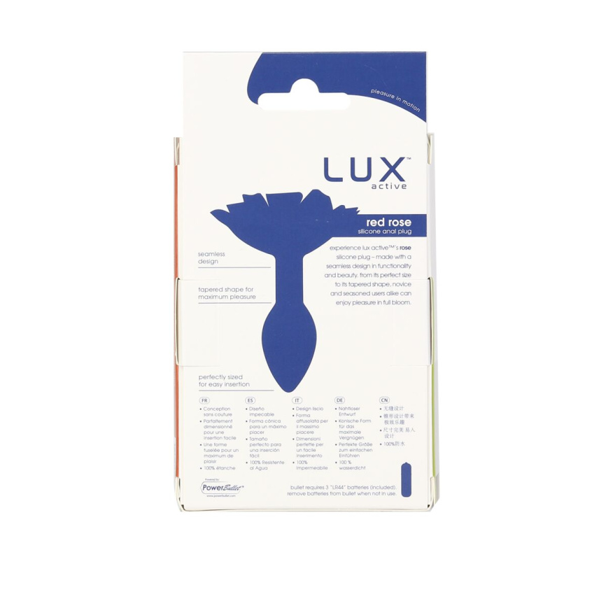 Силіконова анальна пробка Lux Active с розой - Red Rose Silicone Anal Plug фото 7