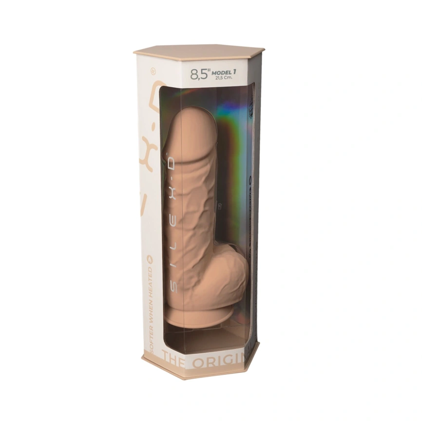 Фаллоимитатор SilexD Norman Flesh (MODEL 4 size 8.5in), двухслойный, силикон+Silexpan, диаметр 5см фото 9