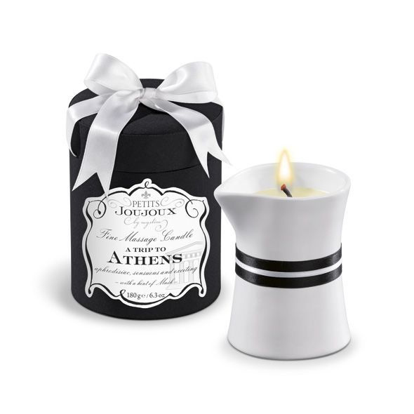 Масажна свічка Petits Joujoux - Athens - Musk and Patchouli (190 г) розкішна упаковка фото 1
