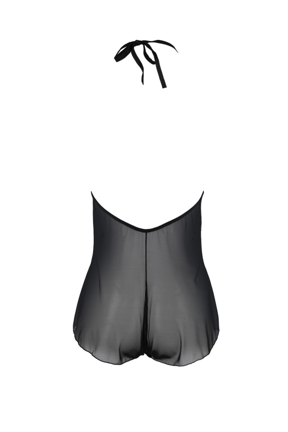 Боді Passion LEAFA BODY black, L/XL, на зав'язках, м'яка чашка, низ у вигляді шортиків фото 4