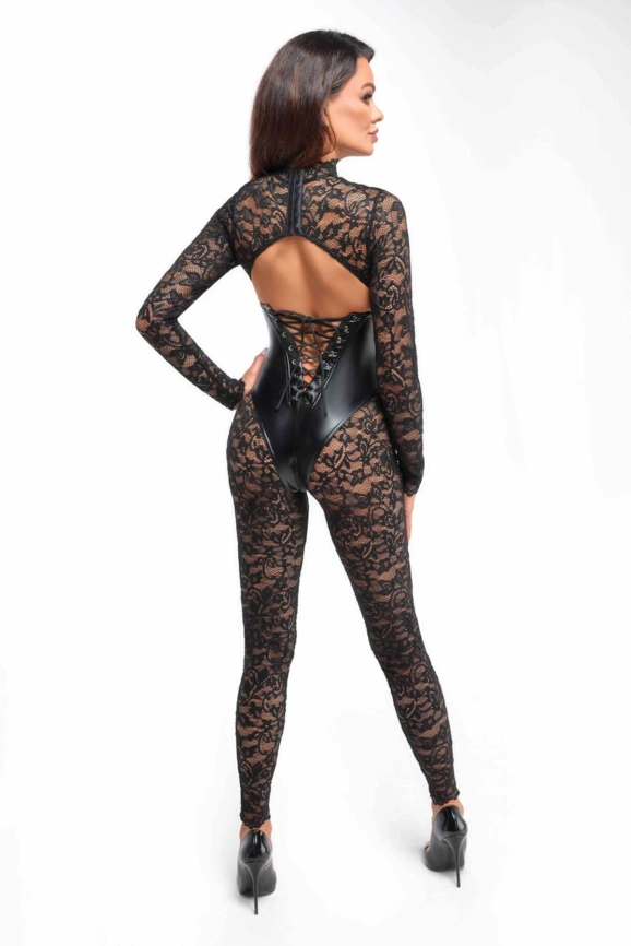 Комбинезон Noir Handmade F299 Enigma, XL, кружево, длинный рукав, имитация корсета, доступ фото 2