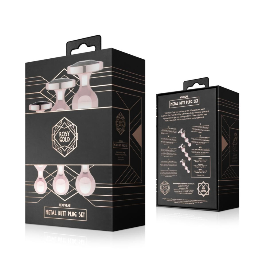Набір анальних іграшок Rosy Gold - Metal Butt Plug Set 3 Pieces фото 8