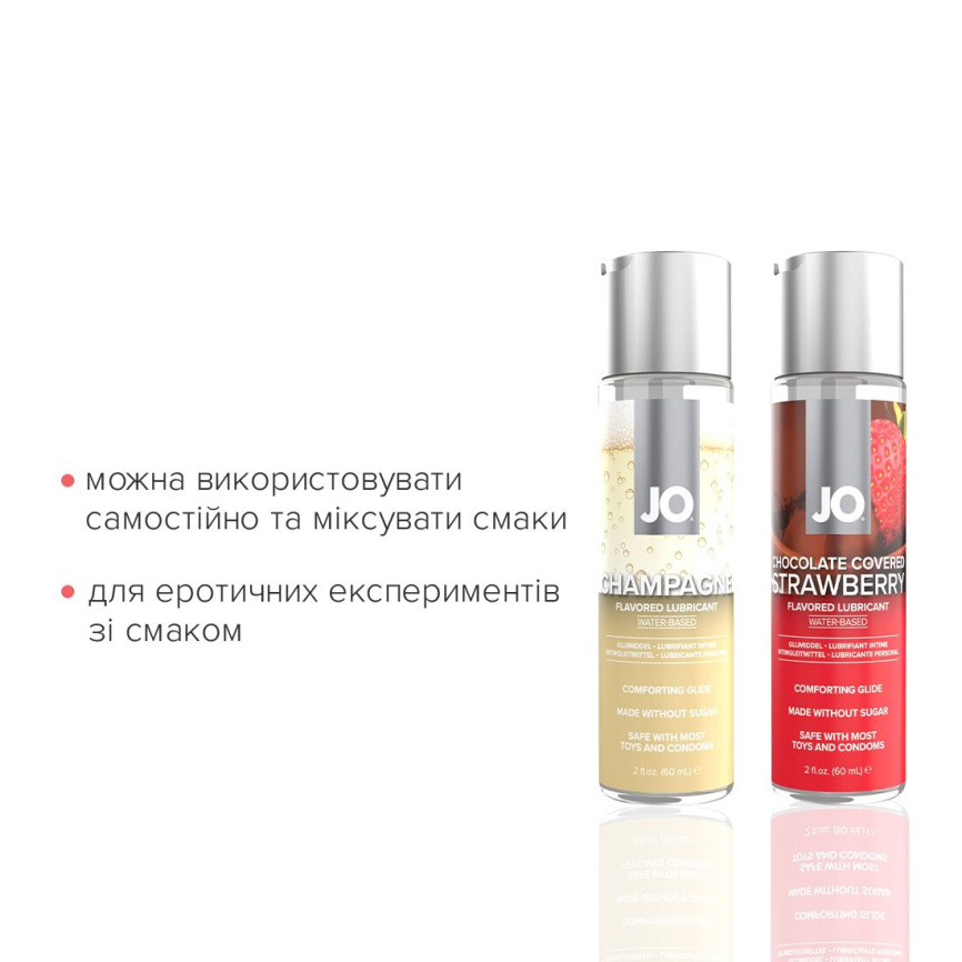 Набір лубрикантів JO Sweet&Bubbly — Champagne & Chocolate Covered Strawberry (2×60 мл) фото 2