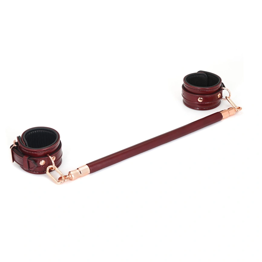 Фиксатор-распорка для ног или рук Liebe Seele Wine Red Spreader Bar, дерево + натуральная кожа фото 7