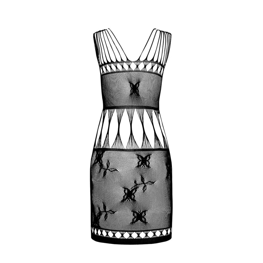 Бодістокінг мінісукня з метеликами Passion BS090 One Size black фото 6