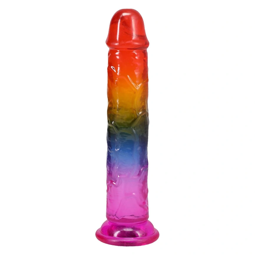 Дилдо Doc Johnson Crystal Jellies - 7.5 Inch Dong - Rainbow фото 1
