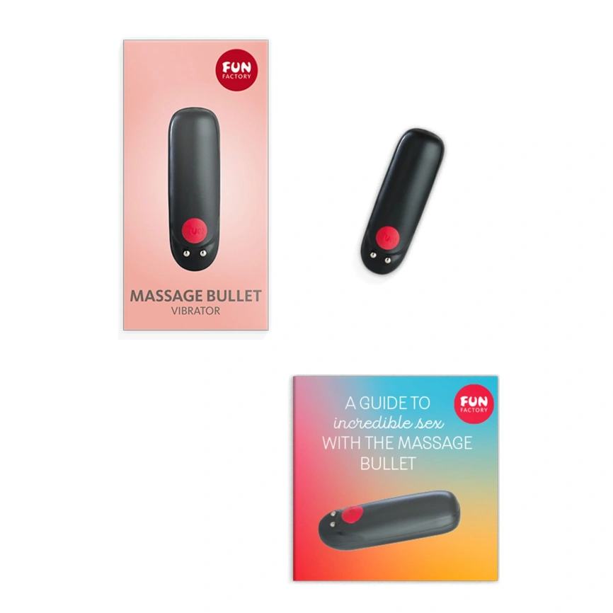 Вибропуля Fun Factory Massage BULLET, черная, диаметр 2,5 см, 3 скорости, 3 рисунка вибрации фото 4