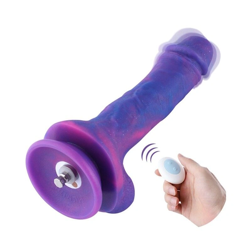 Фаллоимитатор 8.2″ с вибрацией для секс-машин Hismith Purple Silicone Dildo with Vibe, KlicLok фото 1