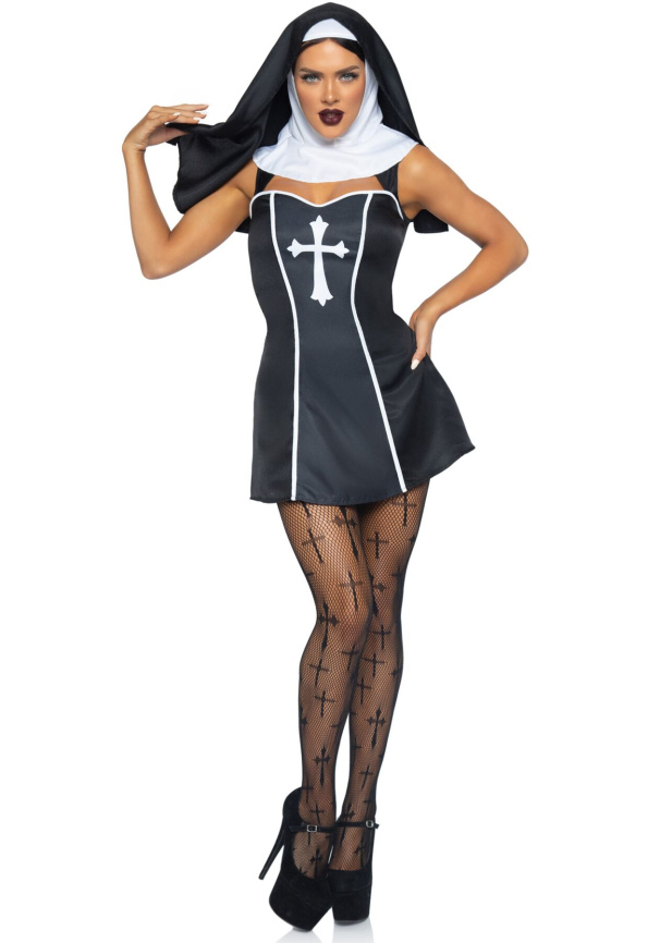 Костюм черниці Leg Avenue Naughty Nun L, сукня, головний убір фото 4