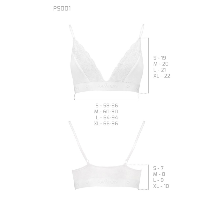 Еластичний топ з мереживом Passion PS001 TOP S, white фото 5