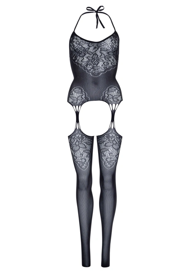Эротический бодистокинг Leg Avenue Jacquard net Black, имитация чулок, открытый доступ, one size фото 12