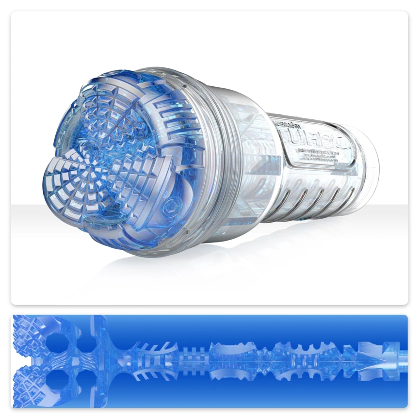 Мастурбатор Fleshlight Turbo Core Blue Ice, оральный секс (глубокое горло) фото 1