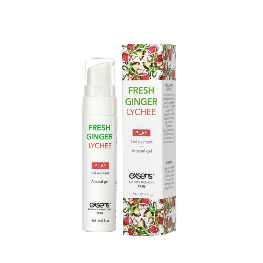 Стимулювальний гель EXSENS Kissable Fresh Ginger Litchi 15мл, можна для поцілунків, охолоджувальний фото 1