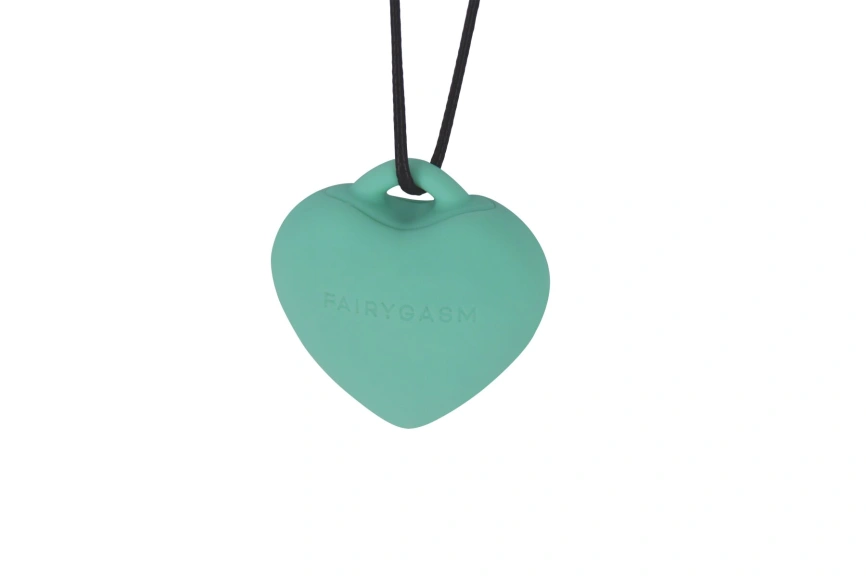 Мини-вибратор «Сердечко» FairyGasm PleasureStone green, 9 режимов, на шнурке фото 4