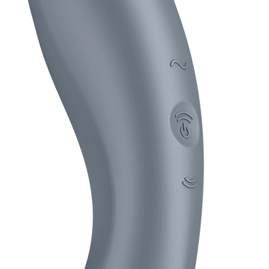 Вакуумный стимулятор с вибрацией Satisfyer Curvy Trinity 1 Bluegrey, игрушка 3в1 фото 3