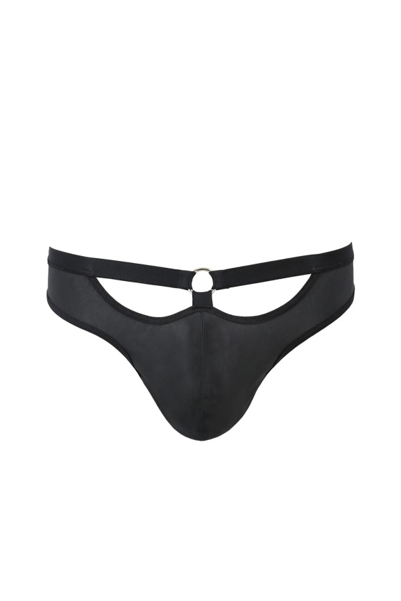 Чоловічі сліпи з вирізами Passion 041 SLIP JOE L/XL Black, екошкіра, відкриті сідниці фото 3