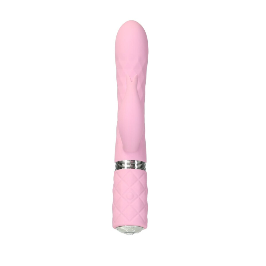 Розкішний кролик з ротацією та вібрацією Pillow Talk Lively Pink, кристал Сваровскі фото 3
