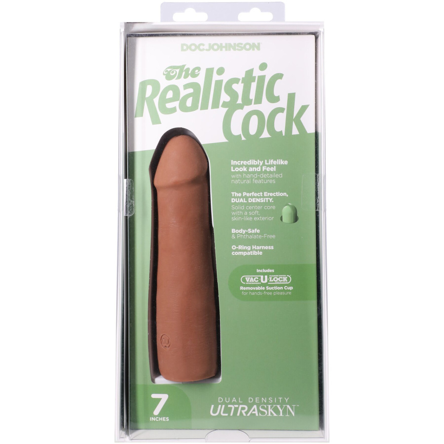 Фалоімітатор Doc Johnson The Realistic Cock ULTRASKYN - 7 Inch Caramel фото 10