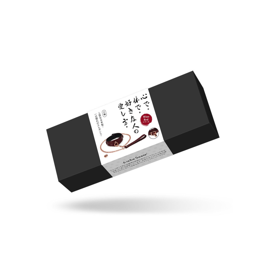 Шкіряний нашийник з повідцем Liebe Seele Wine Red Curved Collar, замок-сердечко фото 10