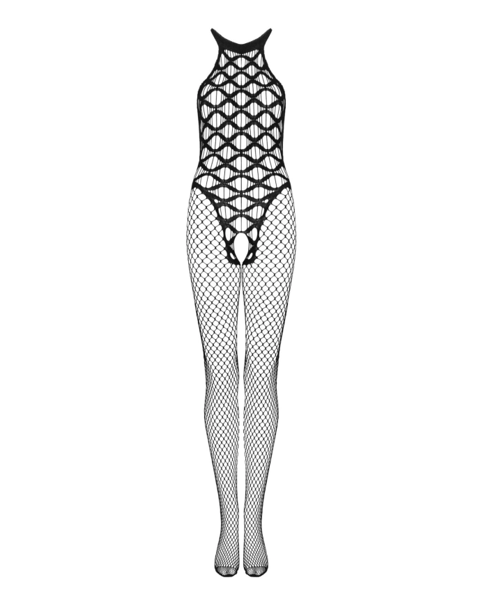 Сетчатый бодистокинг с имитацией боди Obsessive Bodystocking G332 S/M/L, black, с доступом фото 3