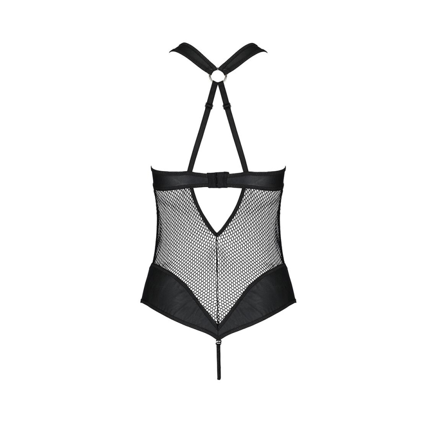 Сітчастий боді з халтером Passion Amanda Body S/M, black фото 4