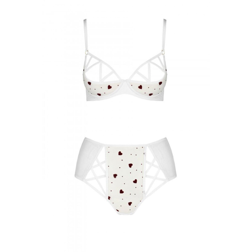 Еротичний комплект з малюнком Passion LOVELIA BIKINI L/XL, white фото 3