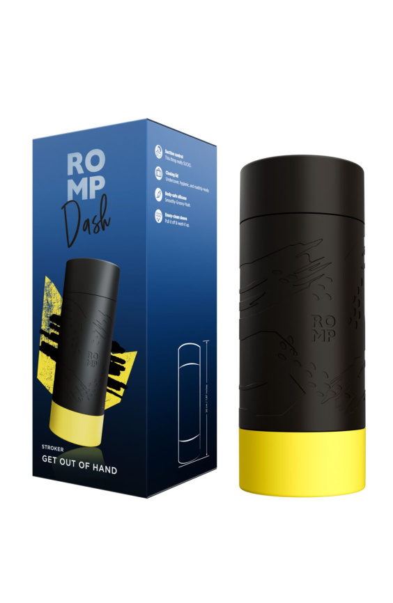 Мастурбатор з ефектом вакууму Romp Dash Black, багата текстура, багаторазовий фото 7