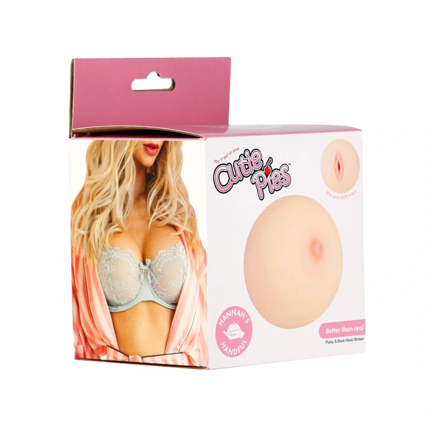 Мастурбатор-грудь Cutie Pies Hannah's Handful - Pussy & Boob, глубина 9,9 см, вибропуля в подарок фото 6