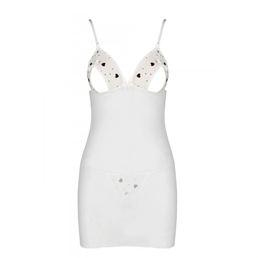 Сорочка с вырезами на груди, стринги Passion LOVELIA CHEMISE XXL/XXXL, white фото 12