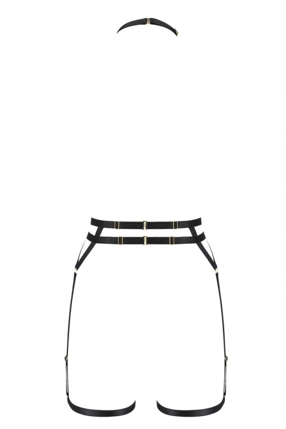 Портупея-стрепы с двойным ремнем Passion Exclusive DENIRA L/XL, black фото 2