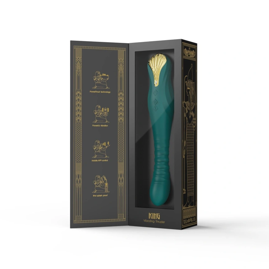 Смартвибратор-пульсатор Zalo — King Turquoise Green, кристалл Swarovski фото 9
