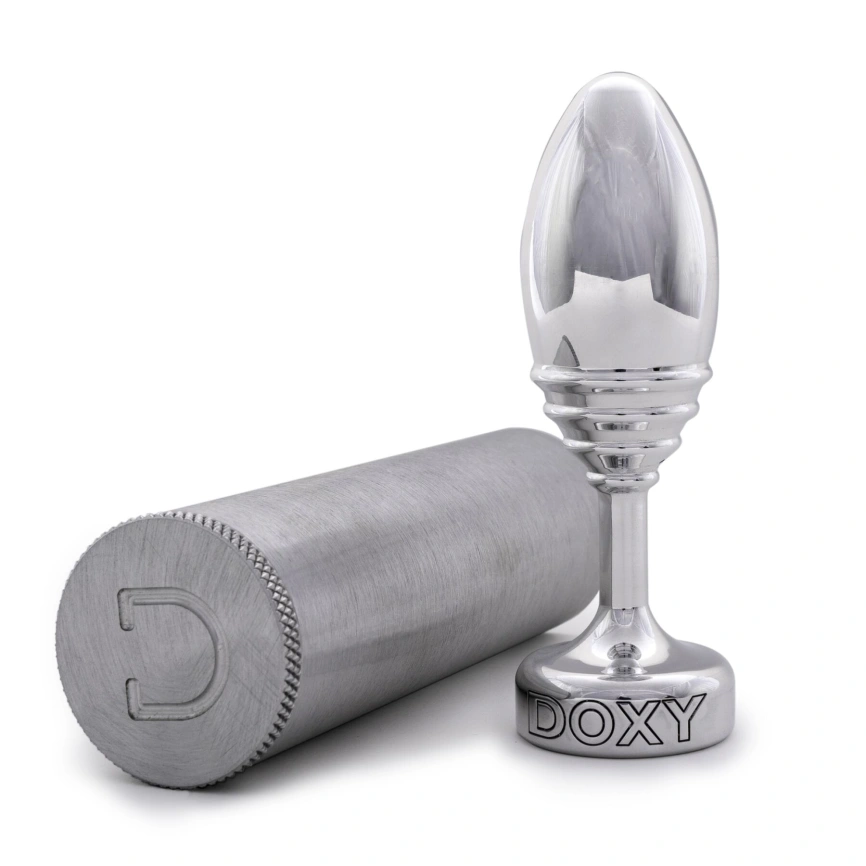 Металлическая анальная пробка DOXY Butt Plug RIBBED, ребристая, диаметр 3,3 см фото 4