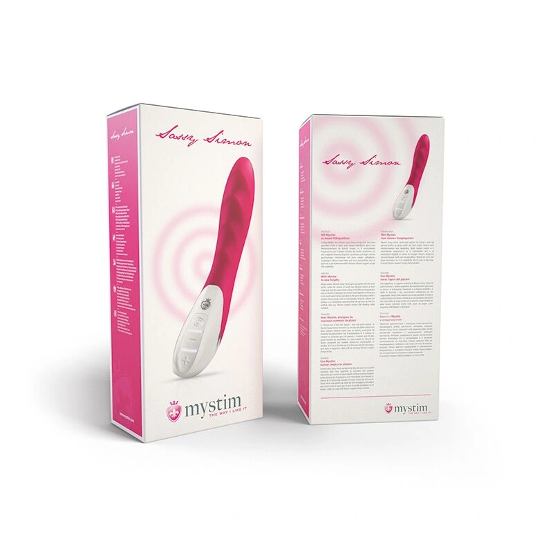 Мощный вибратор Mystim Sassy Simon Pink с двумя моторами и стимулирующим рельефом фото 24
