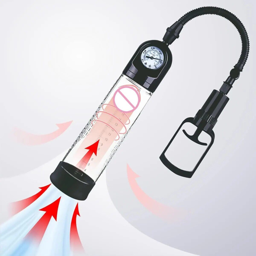 Вакуумна помпа Men Powerup зі стрілковим манометром і ручним насосом фото 7