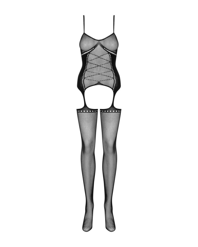 Бодістокінг Obsessive Bodystocking G314 S/M/L, імітація корсета та корсетної шнурівки фото 5
