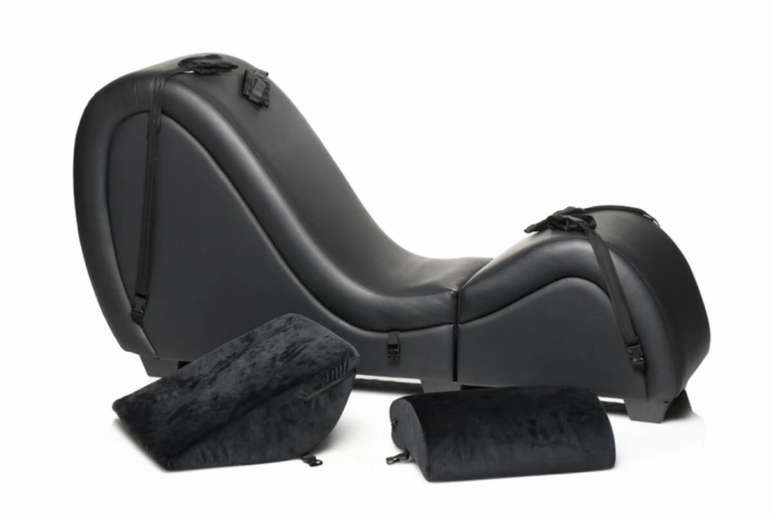 Секс-кресло с подушками Master Series Kinky Sex Lounge with Cushions - Black фото 6