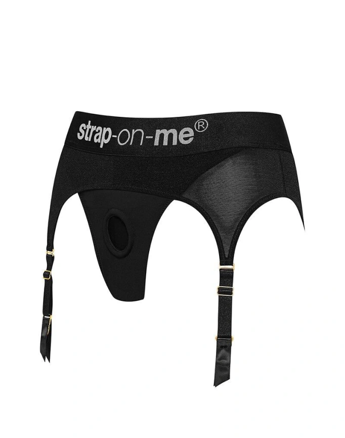 Трусы для страпона с подвязками для чулок Strap-On-Me REBEL HARNESS - S фото 2