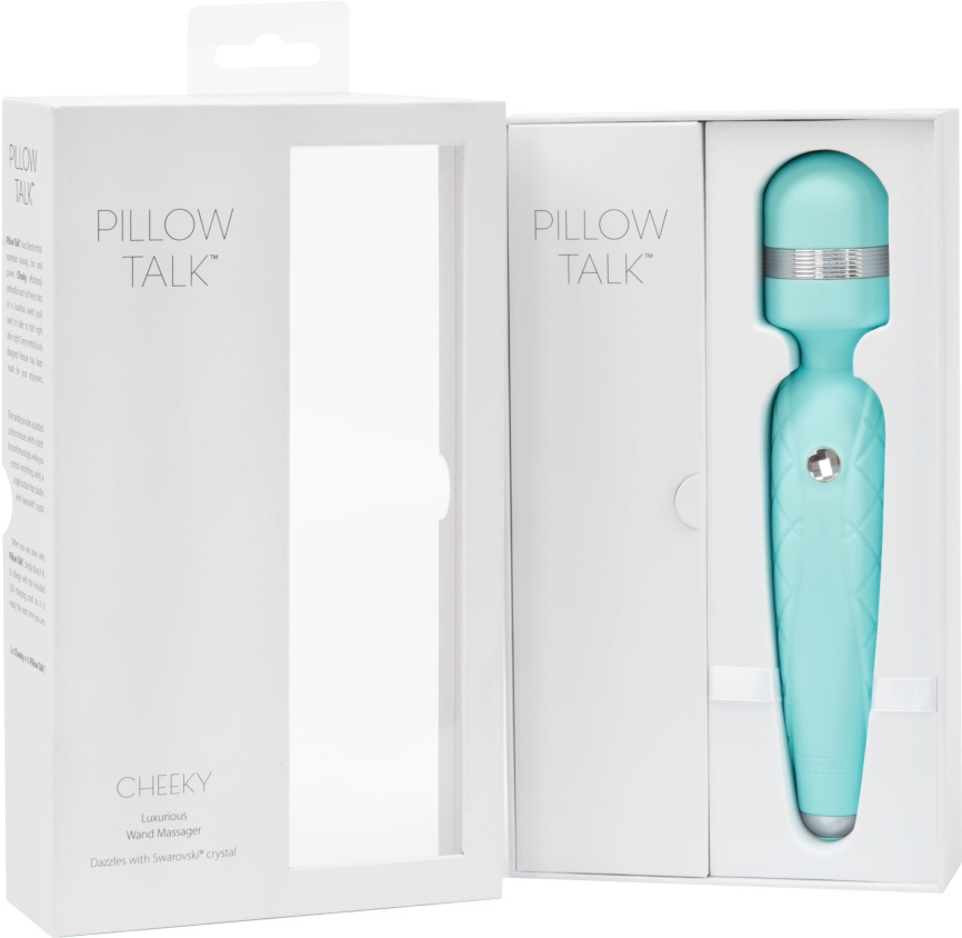 Розкішний вібромасажер PILLOW TALK - Cheeky Teal з кристалом Swarovski, плавне підвищення потужності фото 9