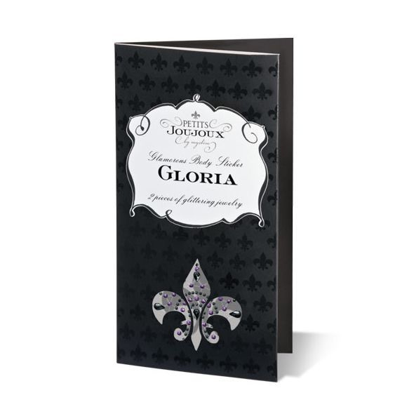 Пестіс з кристалів Petits Joujoux Gloria set of 2 - Black/Purple, прикраса на груди фото 2