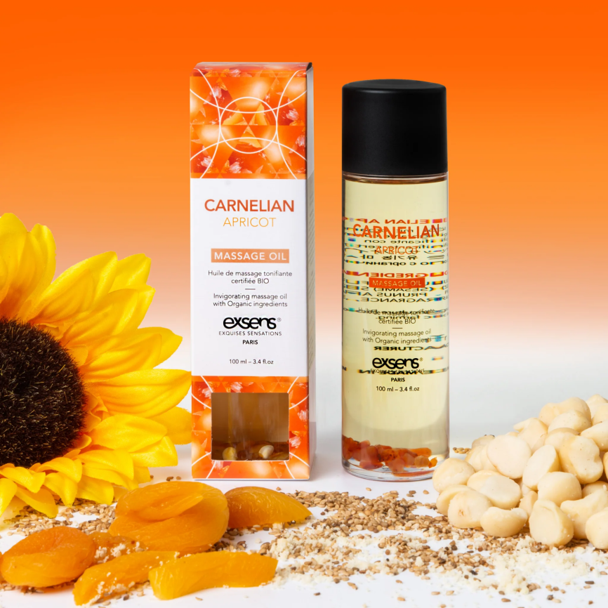 Масажна олія EXSENS Carnelian Apricot (бадьорна з сердоліком) 100мл, натуральна фото 5
