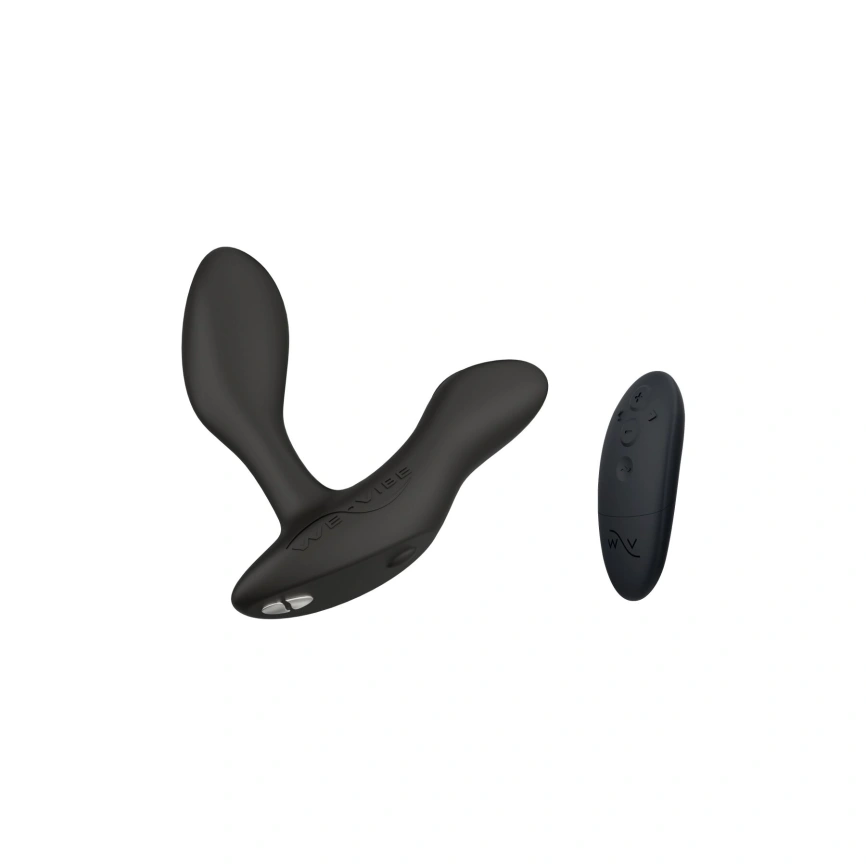 Смарт-вибромассажер простаты We-Vibe Vector+ CHARCOAL BLACK, пульт ДУ, регулируемый угол наклона фото 1