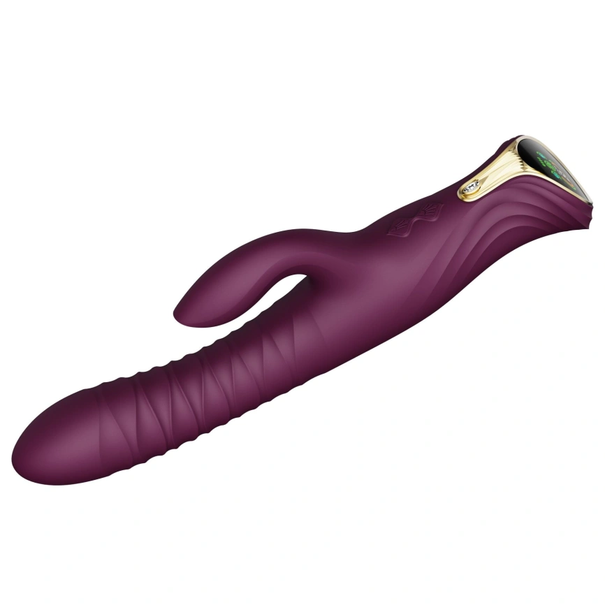 Пульсатор-кролик с вибрацией Zalo Mose Velvet Purple, нагрев до 42°, кристалл Swarovski фото 1